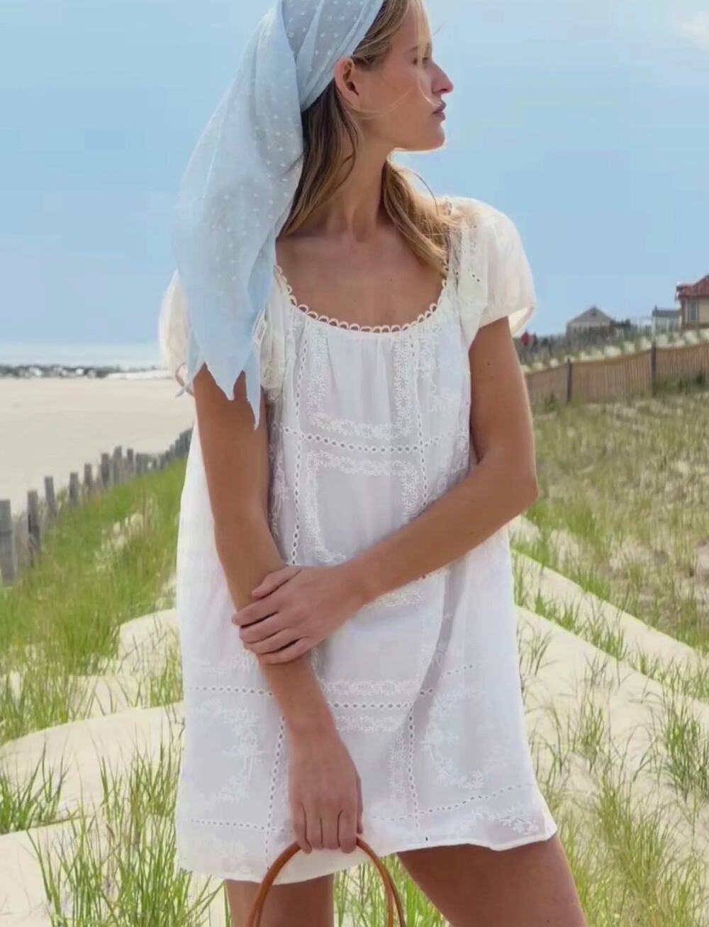NWT New Kourt white cotton Nya Dress $147 XL